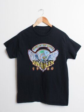 Van Halen Tour Of The World Shirt Mens Medium Black 1984 Rock Band Tee